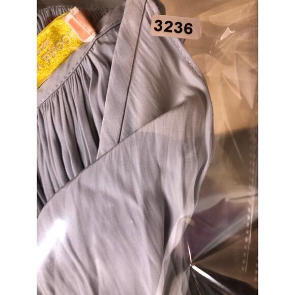 Ramy Brook Paris Dress Sleeveless Smocked Waist Blouson Mini Silver Small Petite - Picture 10 of 10